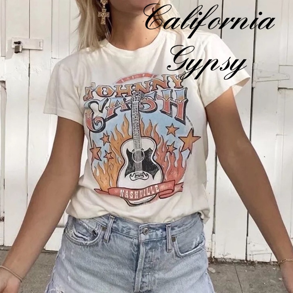 Johnny Cash Retro Guitar T-shirt